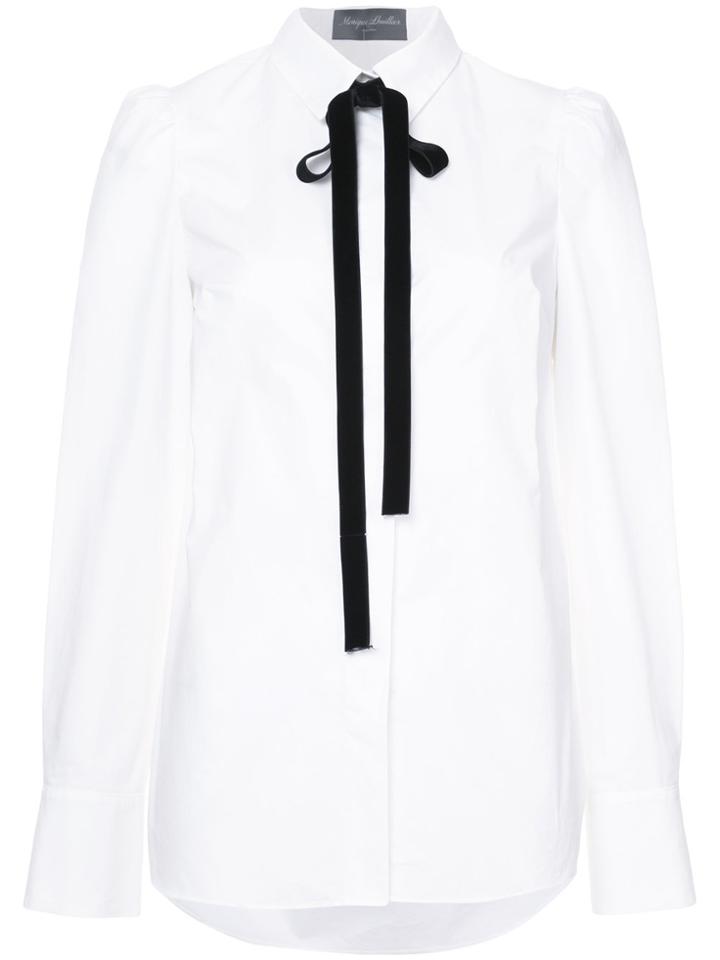 Monique Lhuillier Pussy Bow Shirt - White