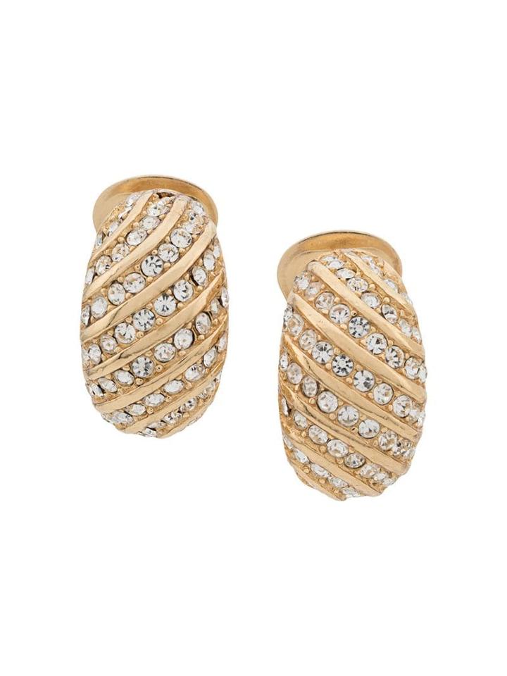 Christian Dior Pre-owned 1980's Demi-hoop Clip-on Earrings - Gold