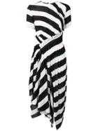 Preen Line Striped Asymmetric Dress - Black
