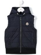 Moncler Kids Padded Panel Fleece Vest, Boy's, Size: 8 Yrs, Blue