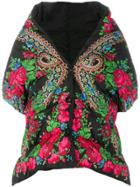 Moncler Grenoble Floral Print Padded Cape - Black