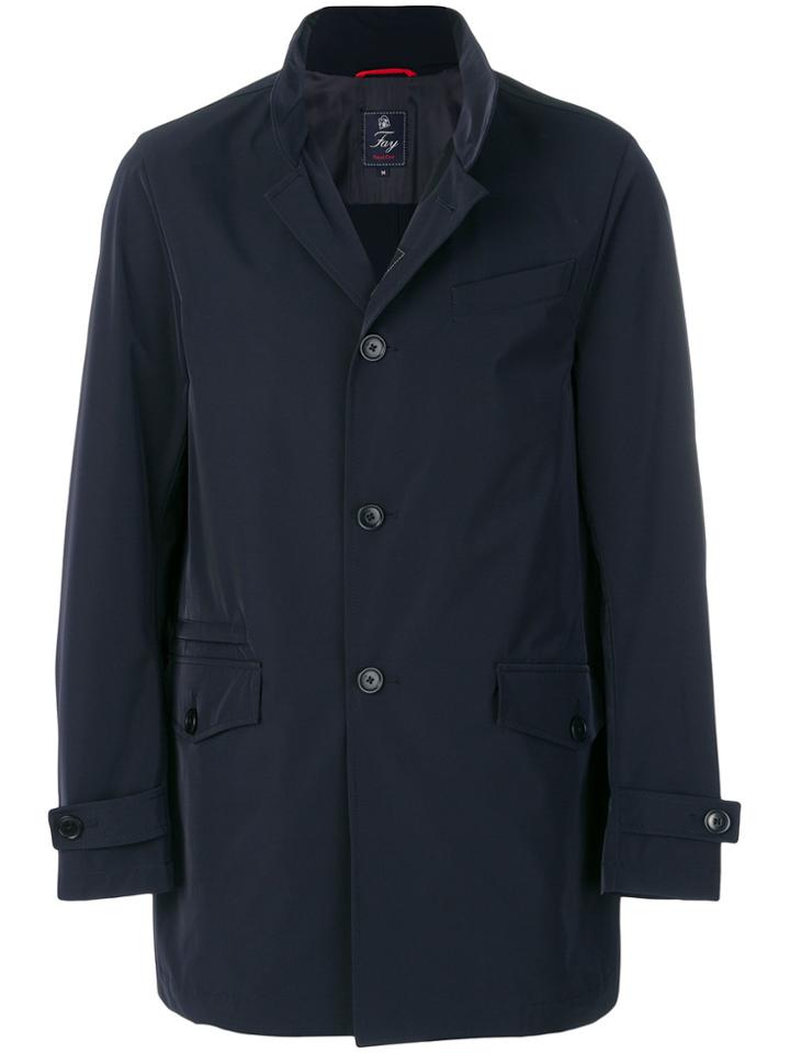 Fay Buttoned Short Coat - Blue