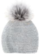 Liska Pom Pom Knit Beanie - Grey