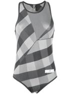 Adidas By Stella Mccartney Checked Sleeveless Body - Grey