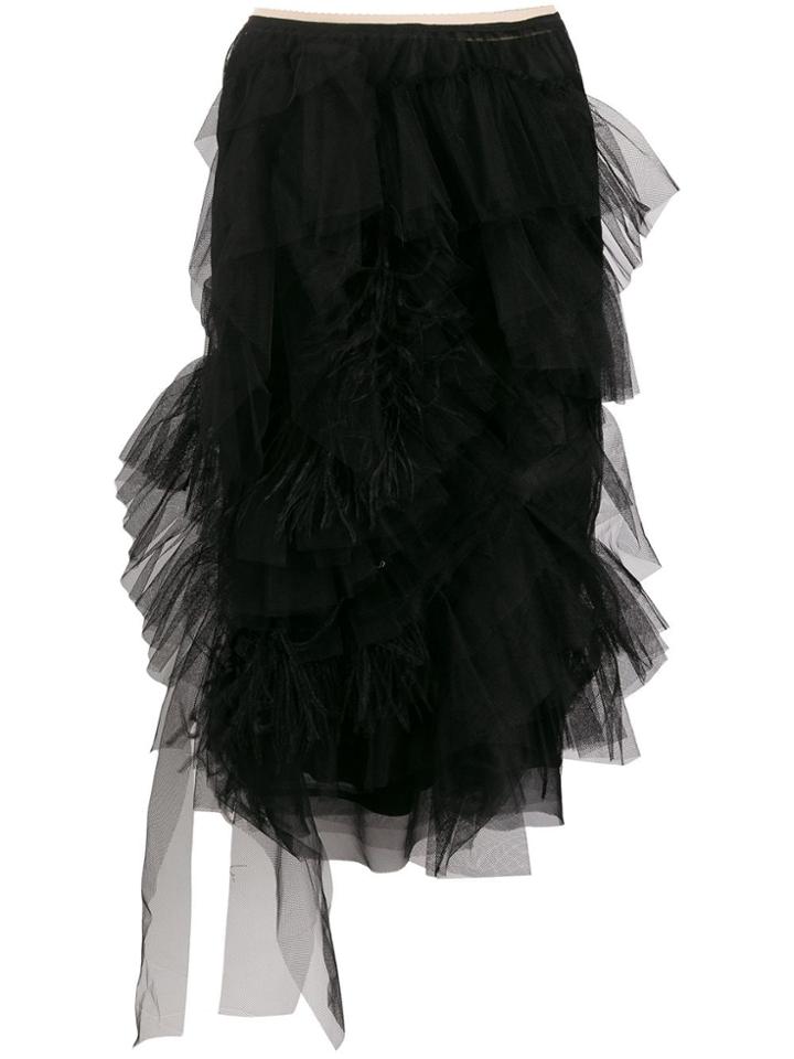 Nº21 Ruffle Trimming Skirt - Black