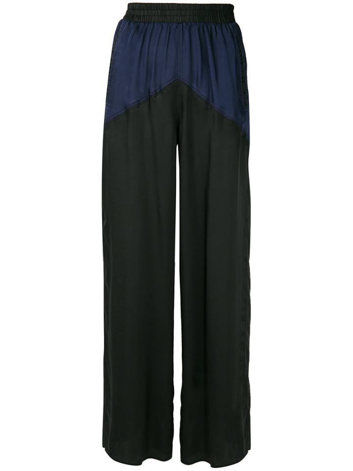 Nude Colour Contrast Wide-leg Trousers - Black