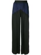 Nude Colour Contrast Wide-leg Trousers - Black