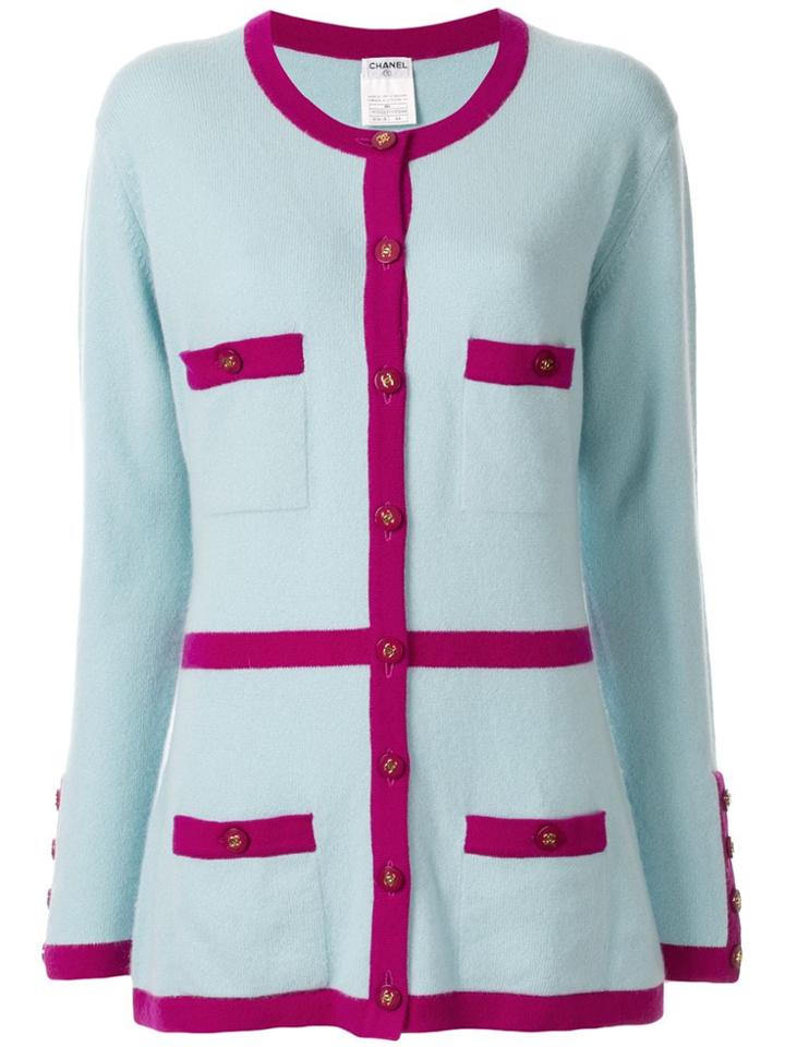 Chanel Pre-owned Cashmere 1995 Multi-pockets Cardigan - Blue