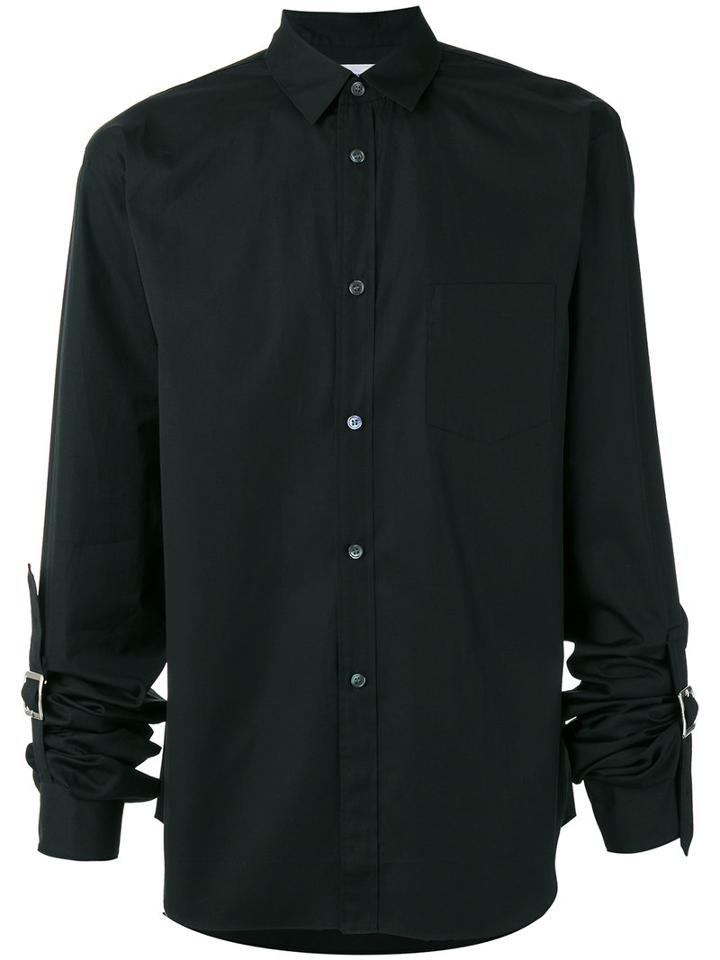 Comme Des Garçons Shirt Strapped Cuffs Shirt, Men's, Size: Large, Black, Cotton
