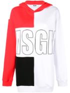 Msgm Oversized Logo Hoodie - Red