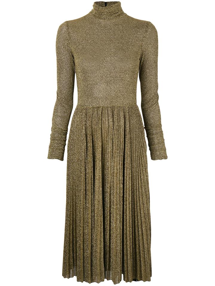 Philosophy Di Lorenzo Serafini Pleated Midi Dress - Metallic