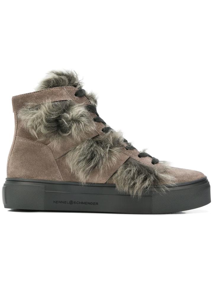 Kennel & Schmenger Shearling Hi-top Sneakers - Grey