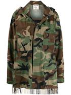Semicouture Scarf-panelled Camouflage Parka - Brown