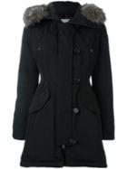 Moncler - 'aredhel' Parka - Women - Cotton/feather Down/fox Fur/polyester - 1, Black, Cotton/feather Down/fox Fur/polyester