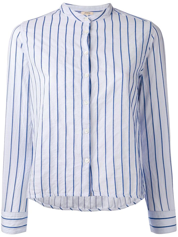 Band Collar Shirt - Women - Cotton/modal - 1, Blue, Cotton/modal, Bellerose