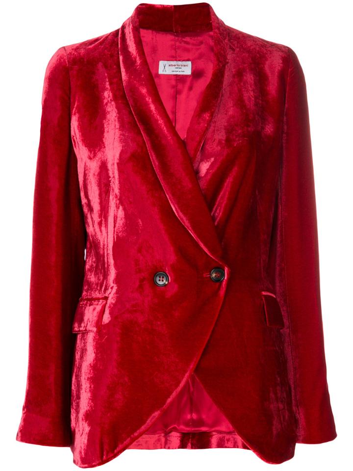 Alberto Biani High Shine Blazer - Red
