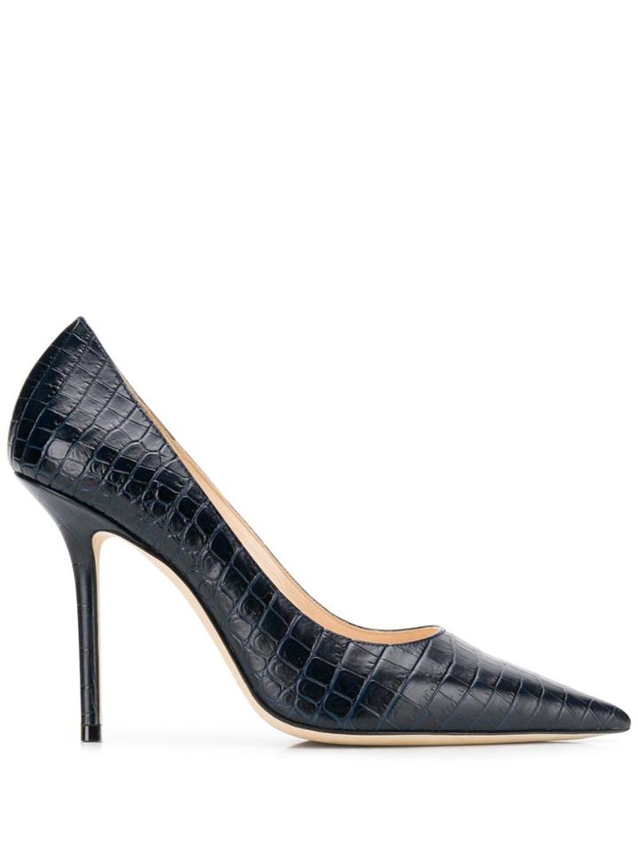 Jimmy Choo Crocodile Effect Love 100mm Pumps - Blue
