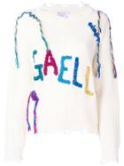 Gaelle Bonheur Embroidered Logo Jumper - White