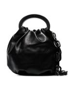 Gu De Black Posy Chain Strap Leather Shoulder Bag