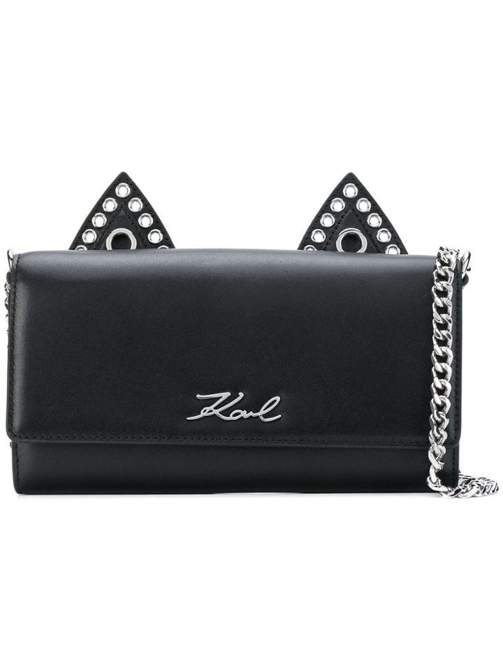 Karl Lagerfeld Rocky Choupette Chain Wallet - Black