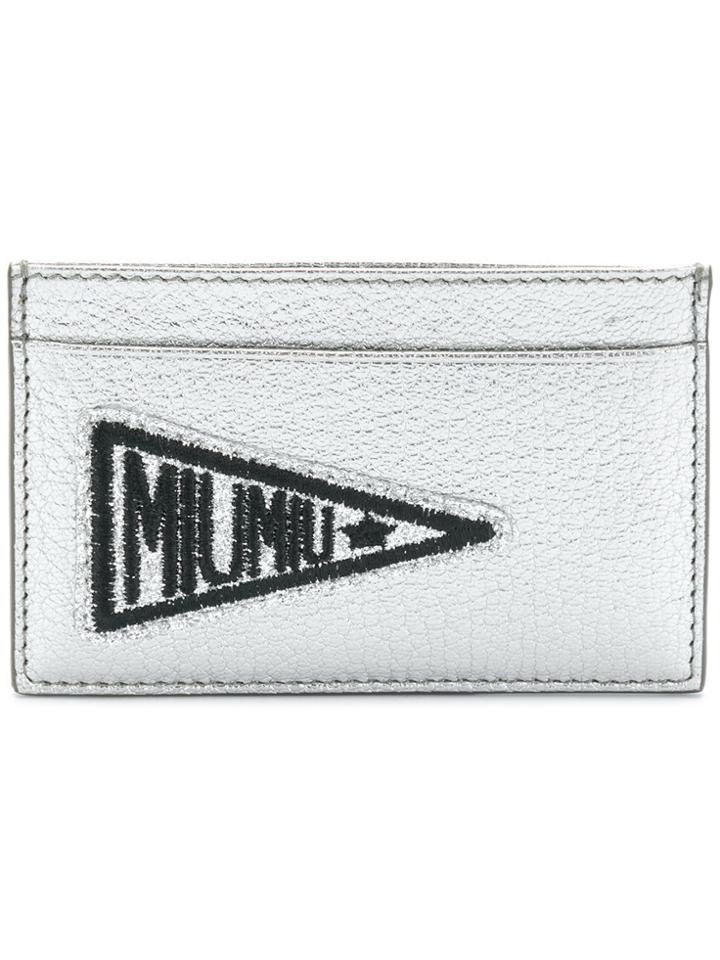 Miu Miu Patch Embellished Card Holder - Metallic
