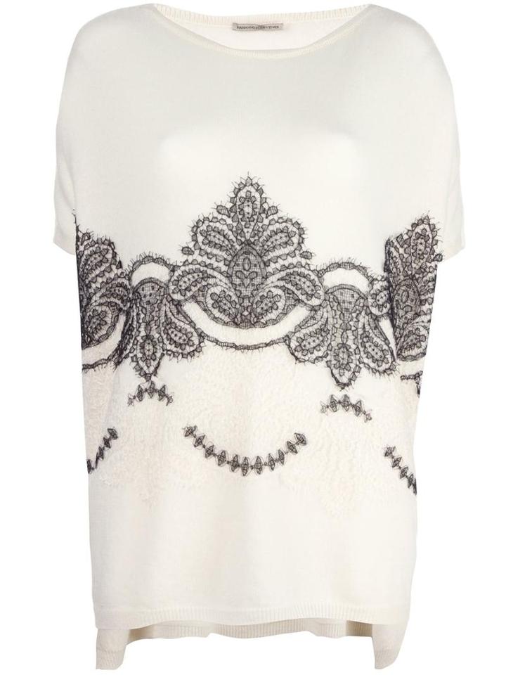 Ermanno Scervino Baroque Lace Detail Jumper, Women's, Size: Medium, White, Cashmere