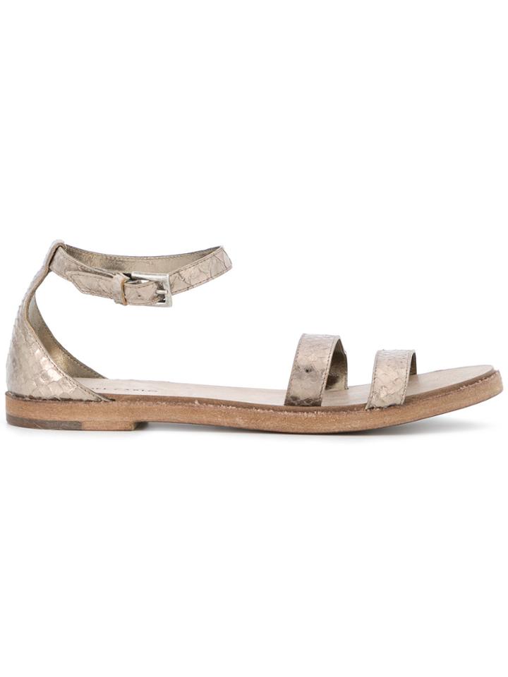 Del Carlo Ankle Strap Sandals - Metallic
