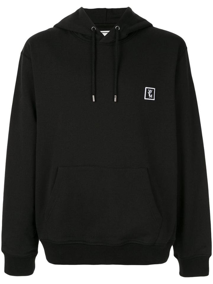Wooyoungmi Printed Logo Drawstring Hoodie - Black