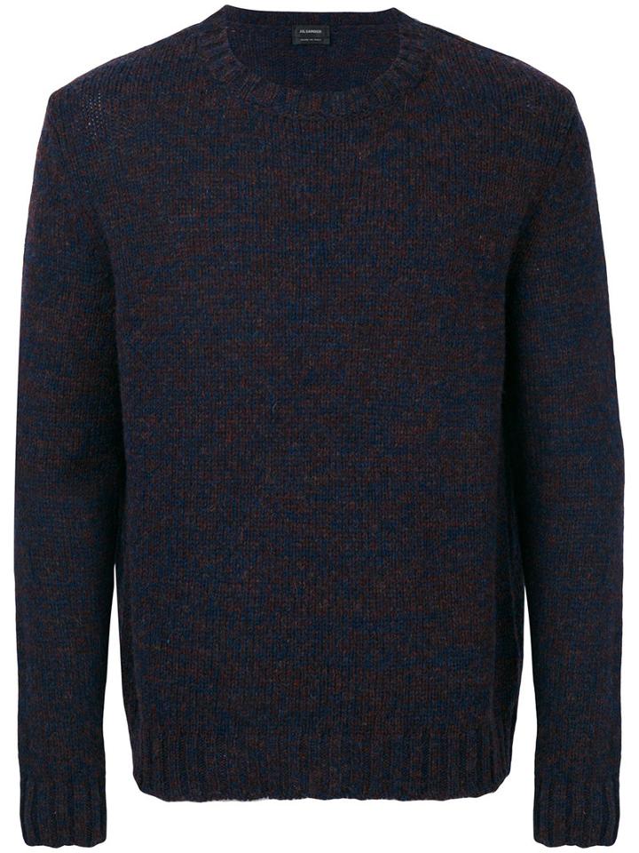 Jil Sander - Crew Neck Knitted Sweater - Men - Wool - 48, Blue, Wool