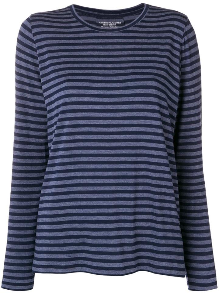 Majestic Filatures Striped Longsleeved T-shirt - Blue