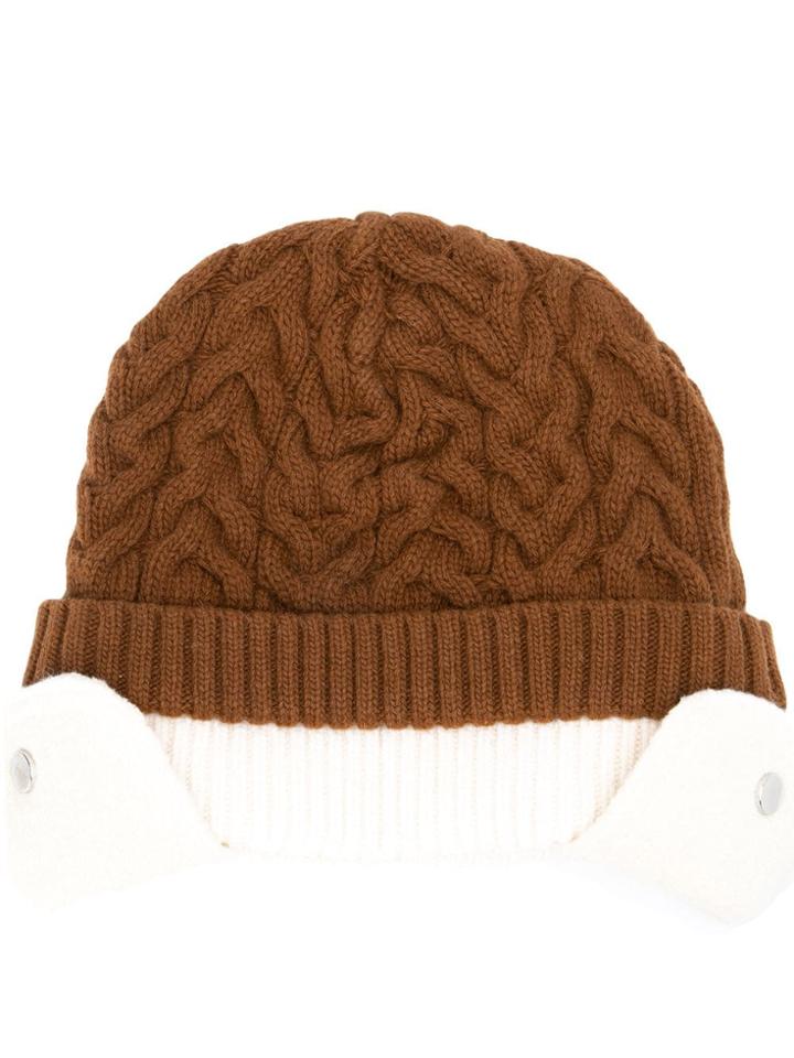 Sunnei Cable Knit Hat - Brown