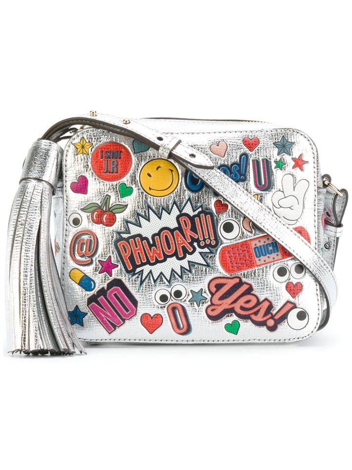 Anya Hindmarch - Small Sticker Crossbody Bag - Women - Goat Skin - One Size, Grey, Goat Skin