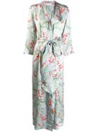 Seren Long Printed Kimono - Blue