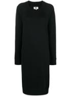 Mm6 Maison Margiela Oversized Sweatshirt Dress - Black