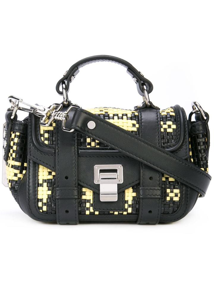 Proenza Schouler Woven Plaid Ps1+ Micro - Black