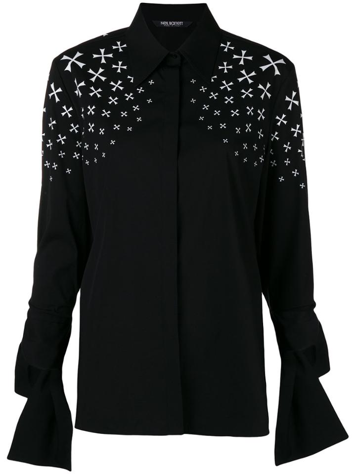 Neil Barrett Printed Star Shirt - Black