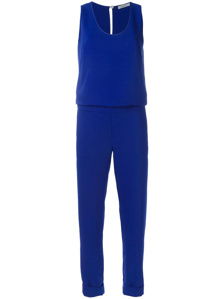 P.a.r.o.s.h. Elasticated Waistband Jumpsuit, Women's, Blue, Polyester