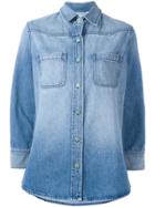 Sandrine Rose Rear Patch Denim Shirt - Blue