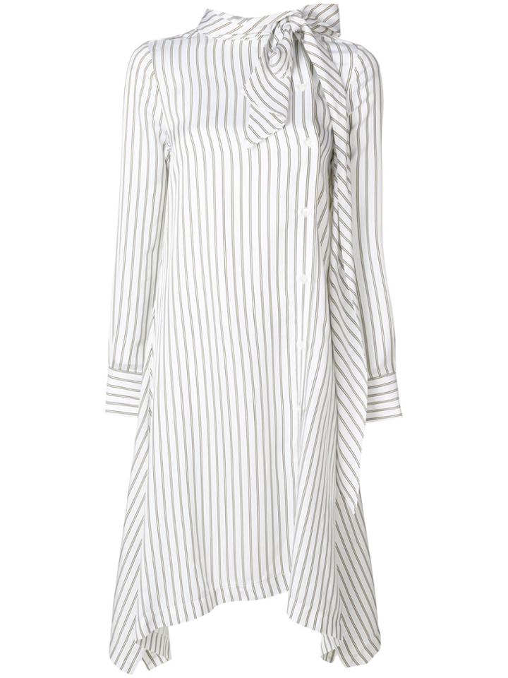 See By Chloé Flared Stripe Shirt Dress - White