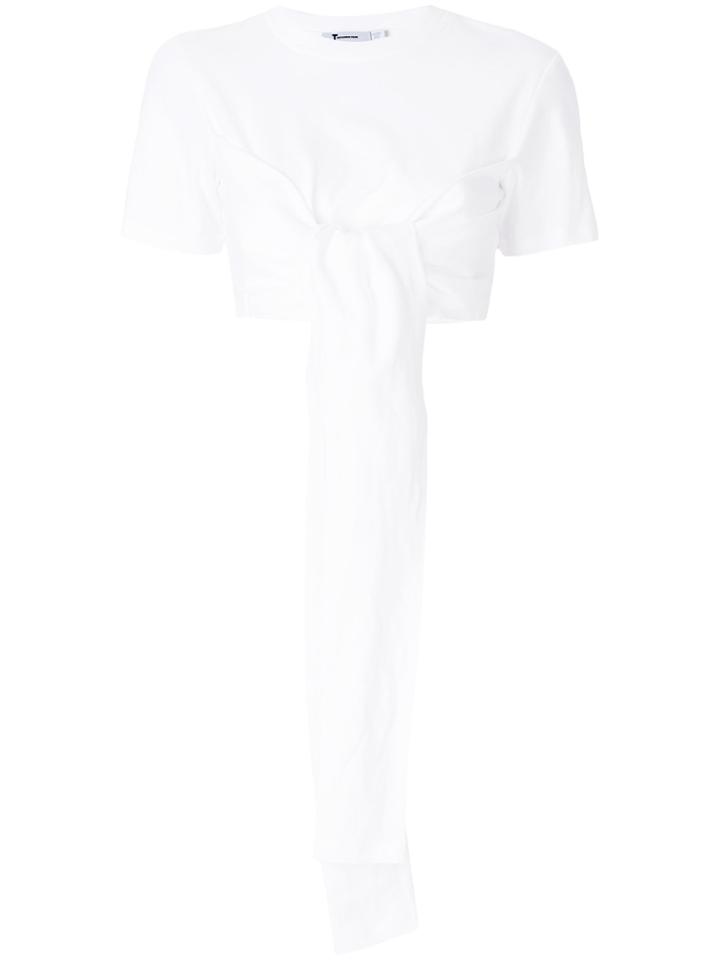 T By Alexander Wang Draped Cropped Top - White