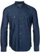 Flap Pockets Denim Shirt - Men - Cotton - S, Blue, Cotton, Estnation
