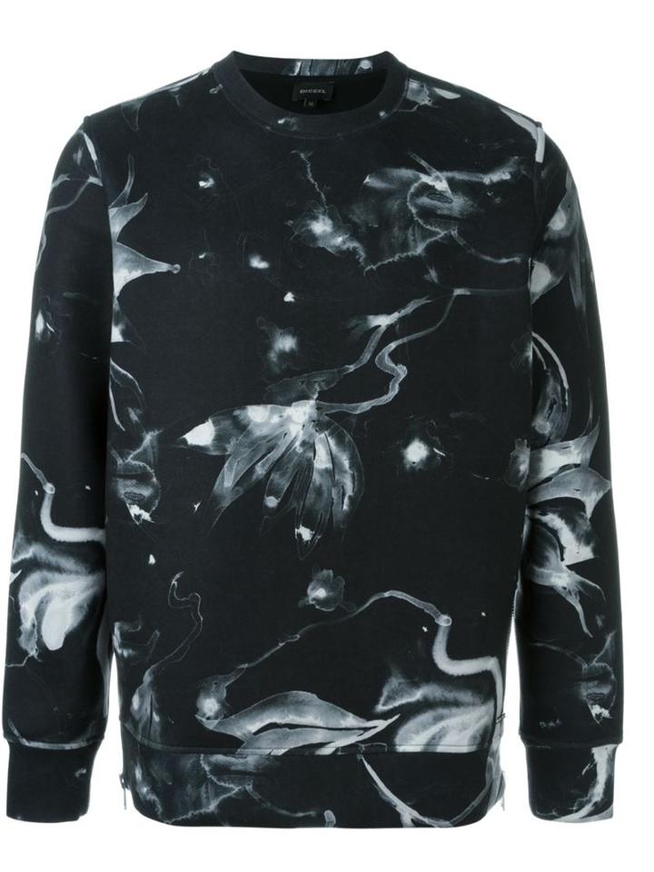 Diesel S-joe-zips-af Sweatshirt, Men's, Size: S, Black, Polyester/rayon/spandex/elastane