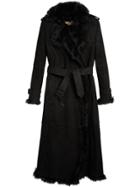 Burberry Shearling Trench Coat - Black