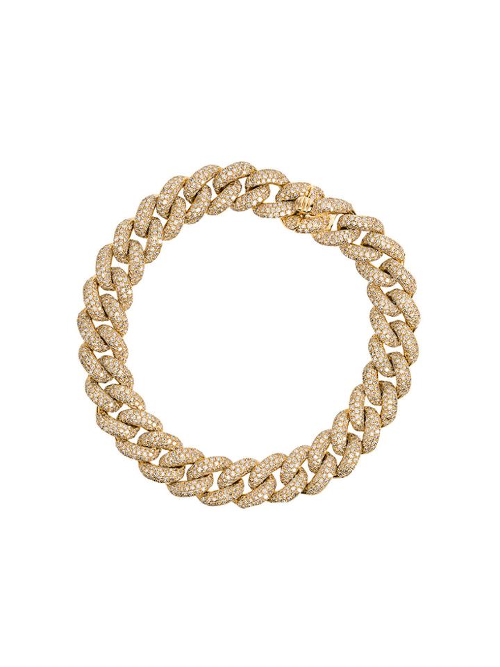 Shay Yellow Gold Essential Link Bracelet With White Diamonds -