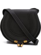 Chloé Marcie Shoulder Bag, Women's, Black, Calf Leather/cotton