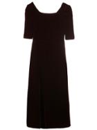 Saint Laurent Square Neck Mini Dress - Red
