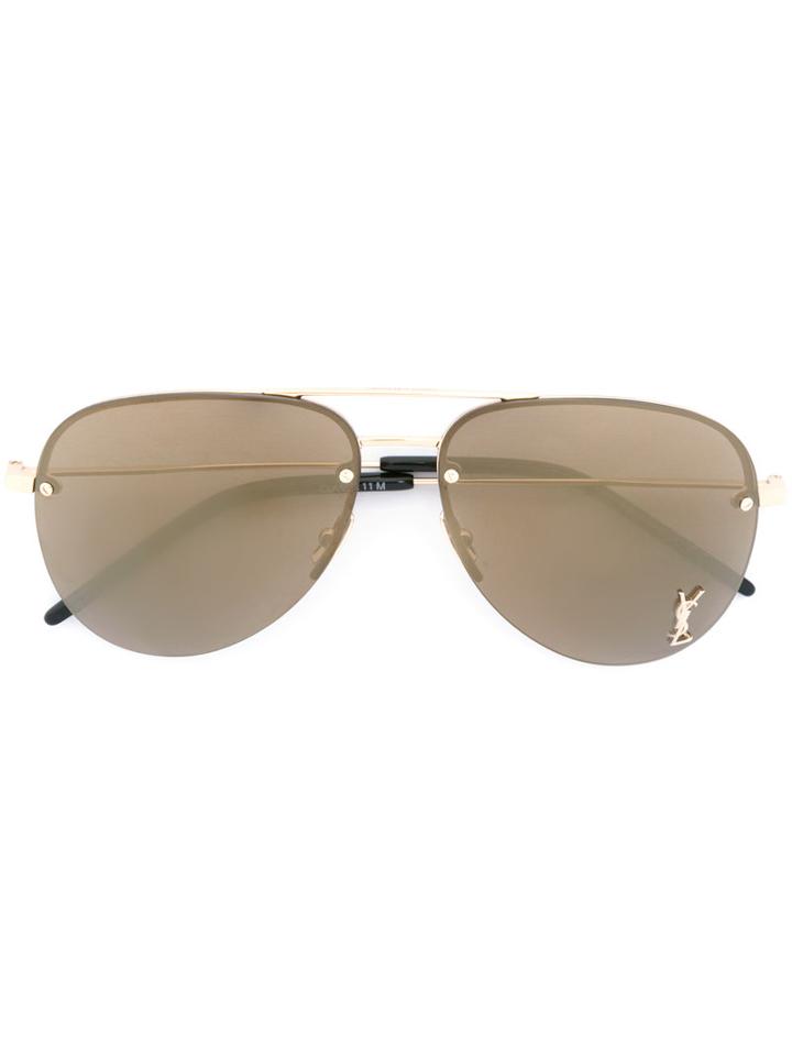 Saint Laurent Monogram M11 Sunglasses, Adult Unisex, Size: 59, Black, Acetate/metal