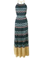 M Missoni Open Back Long Dress - Blue