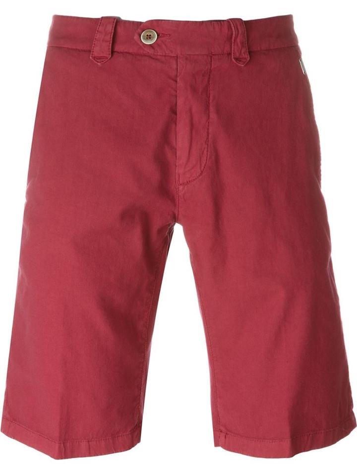 Corneliani Bermuda Shorts, Men's, Size: 48, Pink/purple, Cotton/linen/flax/spandex/elastane
