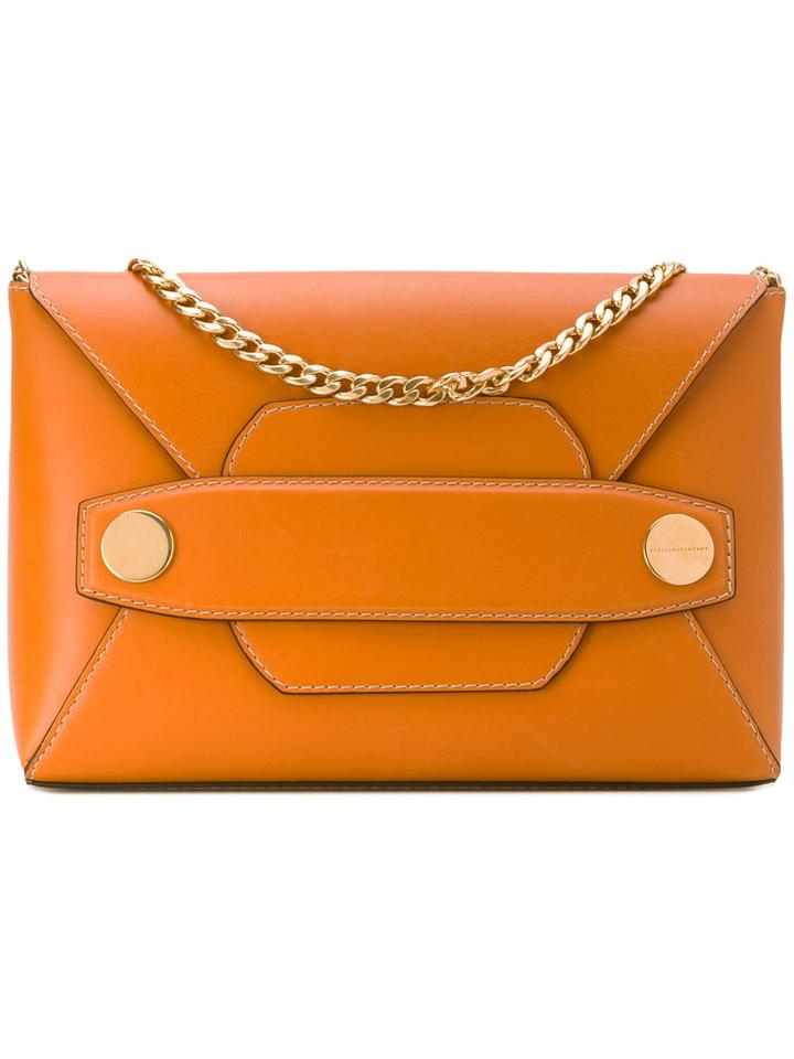 Stella Mccartney - Honey Stella Popper Shoulder Bag - Women - Artificial Leather - One Size, Yellow/orange, Artificial Leather